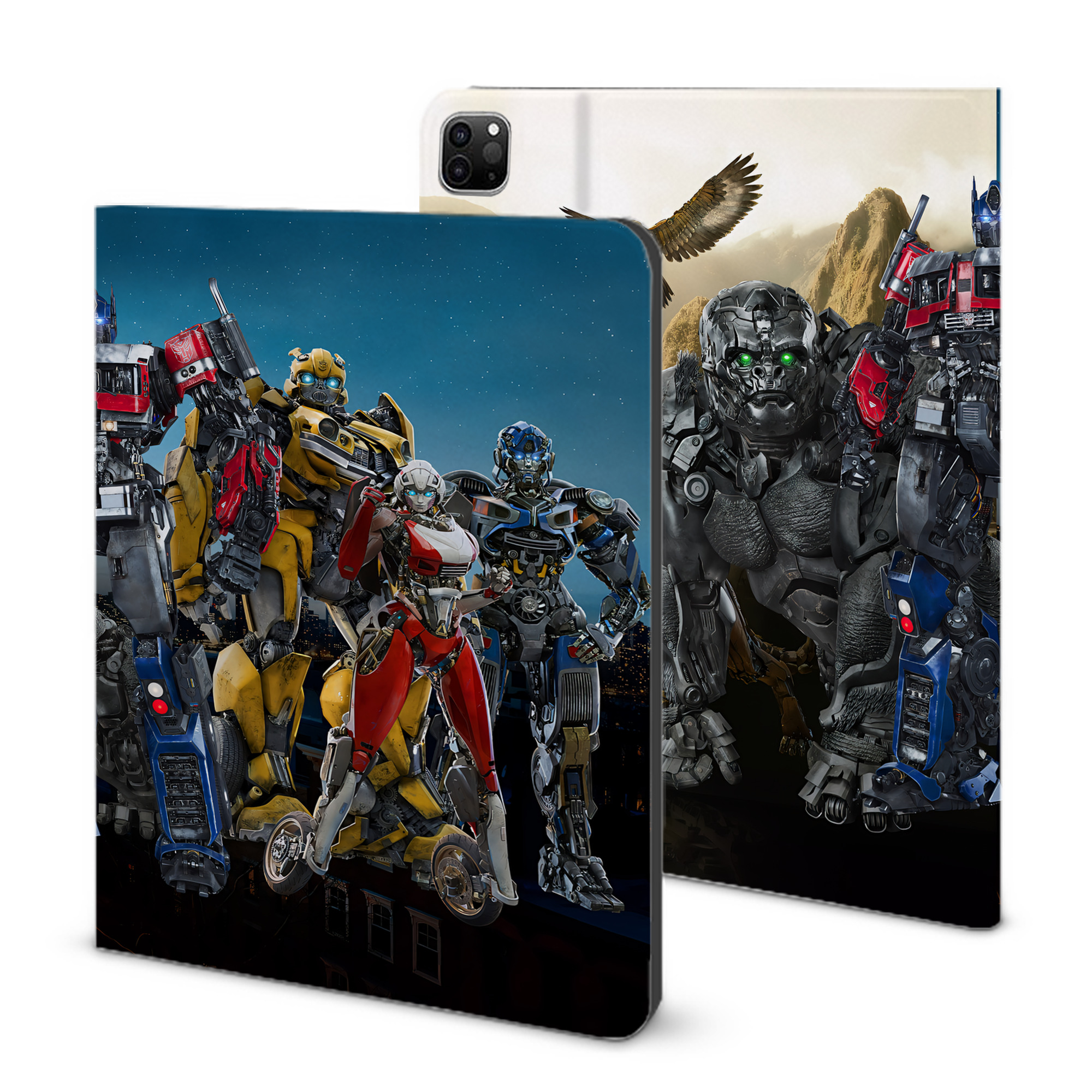 （画像用） Transformers トランスフォーマー IPad ケース ブック型 PUレザー TPU 耐衝撃 軽量 薄型 ペン収納なし 全面保護 IPad 各モデル対応